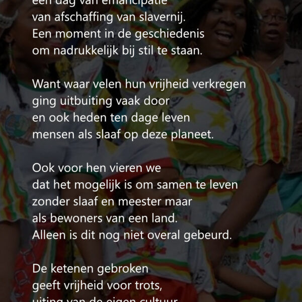 Gedicht Keti Koti (Aristide Weitenberg)